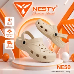 [NE50-Tặng 10 Charm 3D] Dép Sục Nguyên Khối Thương Hiệu NESTY Siêu Nhẹ 4cm Full Size Gia Đình