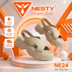 [ NE24] Dép Sandal Đế Cao 6cm NESTY Thời Trang Cao Cấp 2 Phiên Bản Khóa Cài Kho Đóng Ngẫu Nhiên