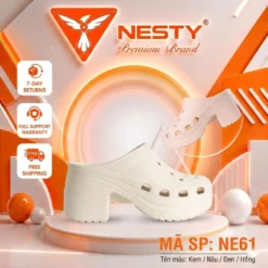 [NE61] Tặng Kèm 10 Sticker Dép Sục Đế Cao 9Cm Thương Hiệu Nesty Đúc Nguyên Khối Thời Trang Mã Dép NE61